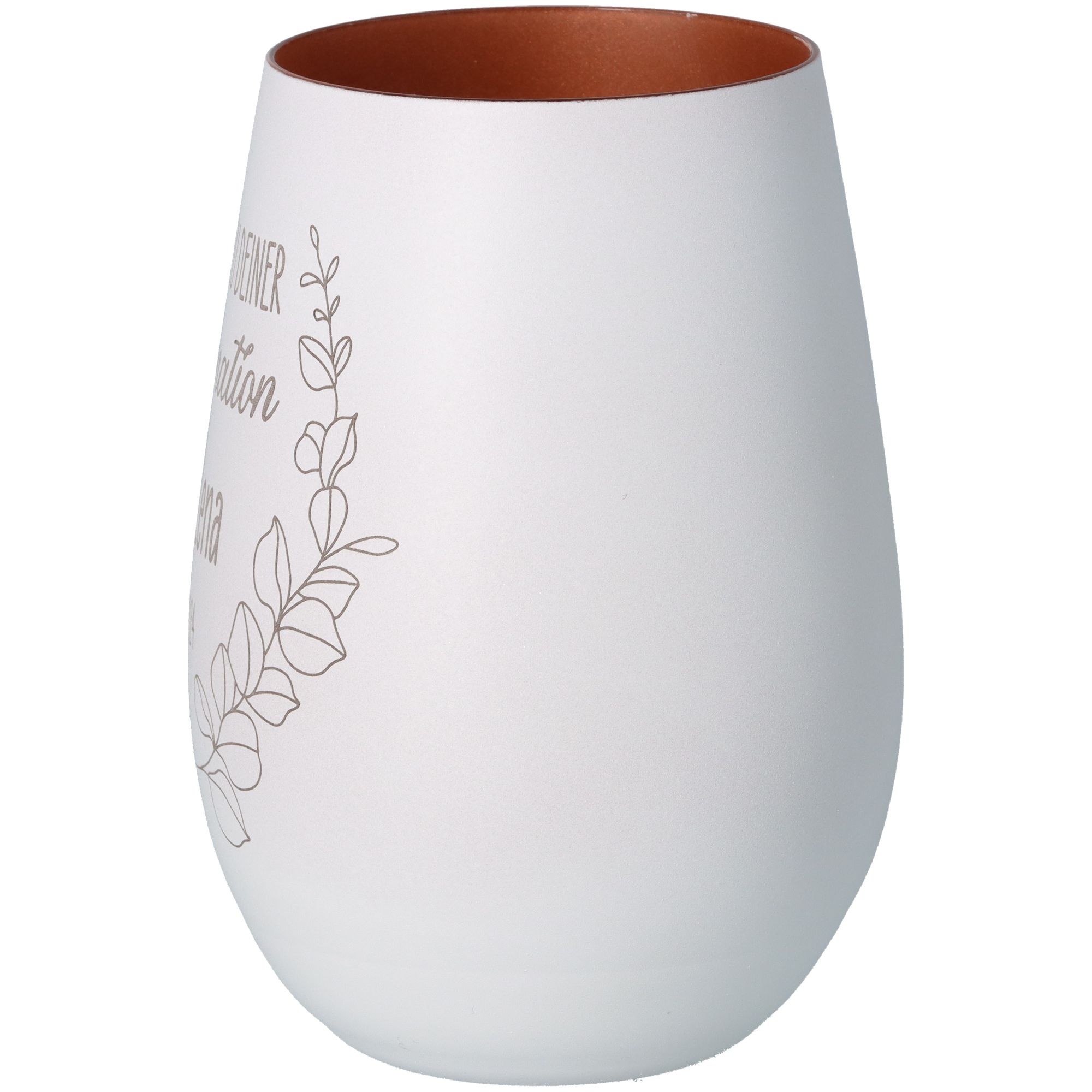 Windlicht Konfirmation Weiß/Bronze "Name + Datum" Windlicht Konfirmation Weiß/Bronze "Name + Datum"