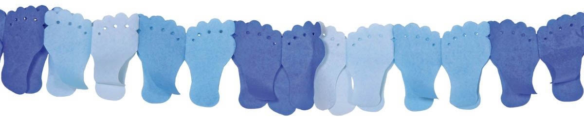 Papiergirlande Babyfuß Blau Papiergirlande Babyfuß Blau