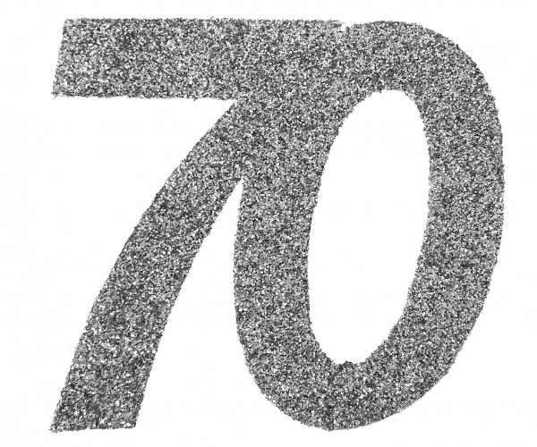 Glitzerkonfetti "70", Silber, 6 Teile Glitzerkonfetti "70", Silber, 6 Teile