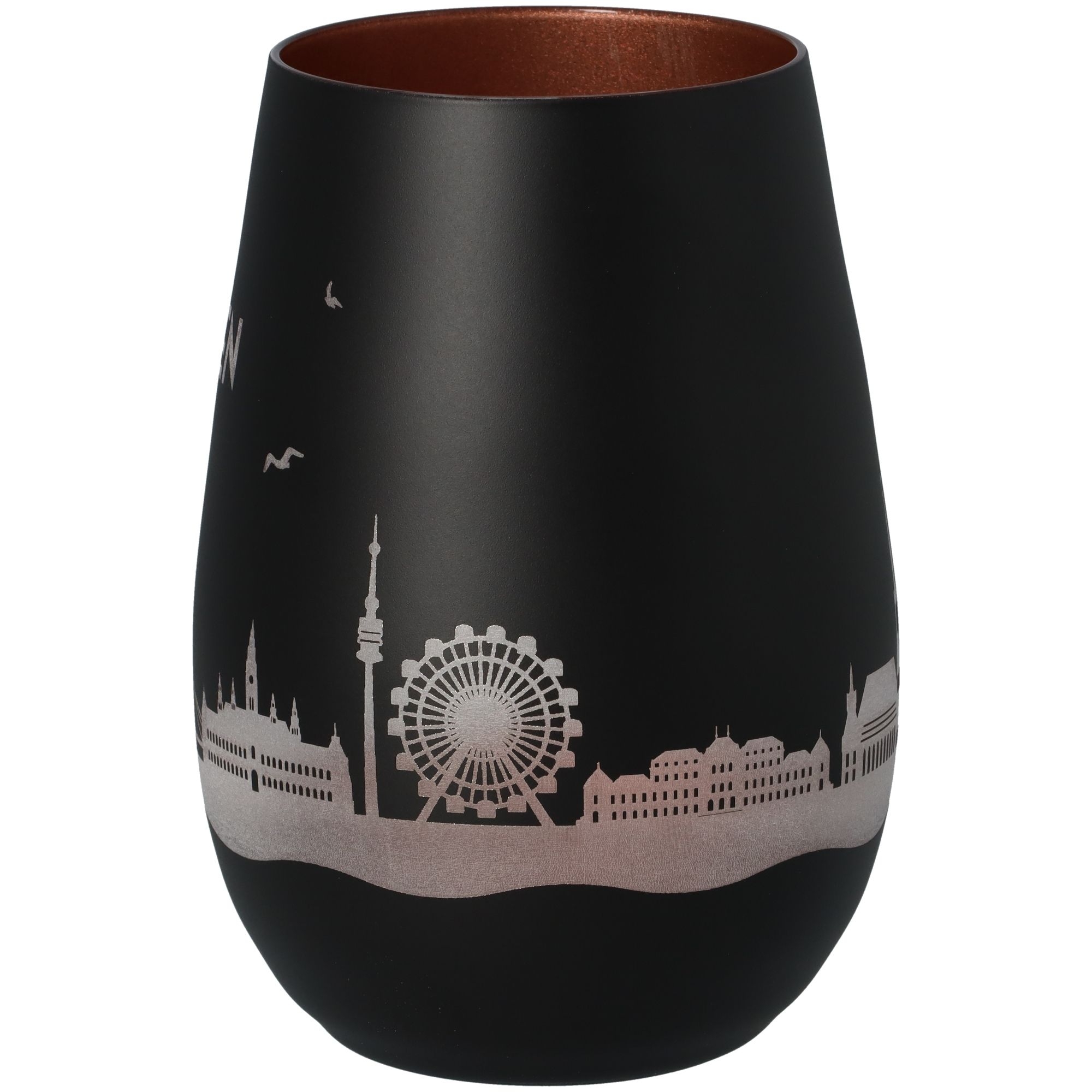 Windlicht Skyline Wien Schwarz/Bronze Krug, Töpferei, Vase