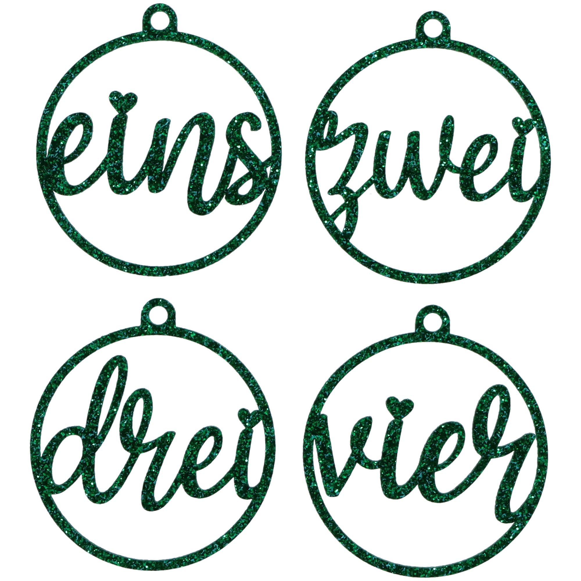 Adventskranz Anhänger Zahlen Rund 1-4 Acryl Grün 5,5cm Adventskranz Anhänger Zahlen Rund 1-4 Acryl Grün 5,5cm