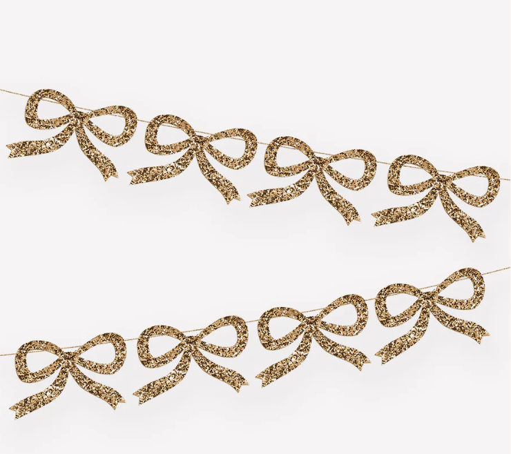 Meri Meri - Gold Glitzer Schleifen Girlande 1,8 m Meri Meri - Gold Glitzer Schleifen Girlande 1,8 m