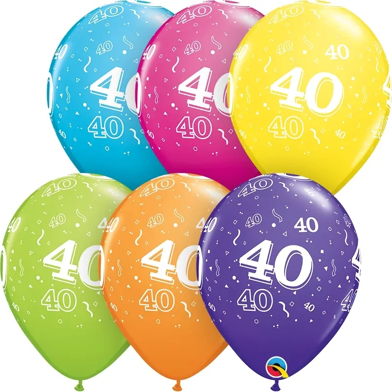 Qualatex Latexballon  40. Geburtstag verschiedene Farben Ø 30cm