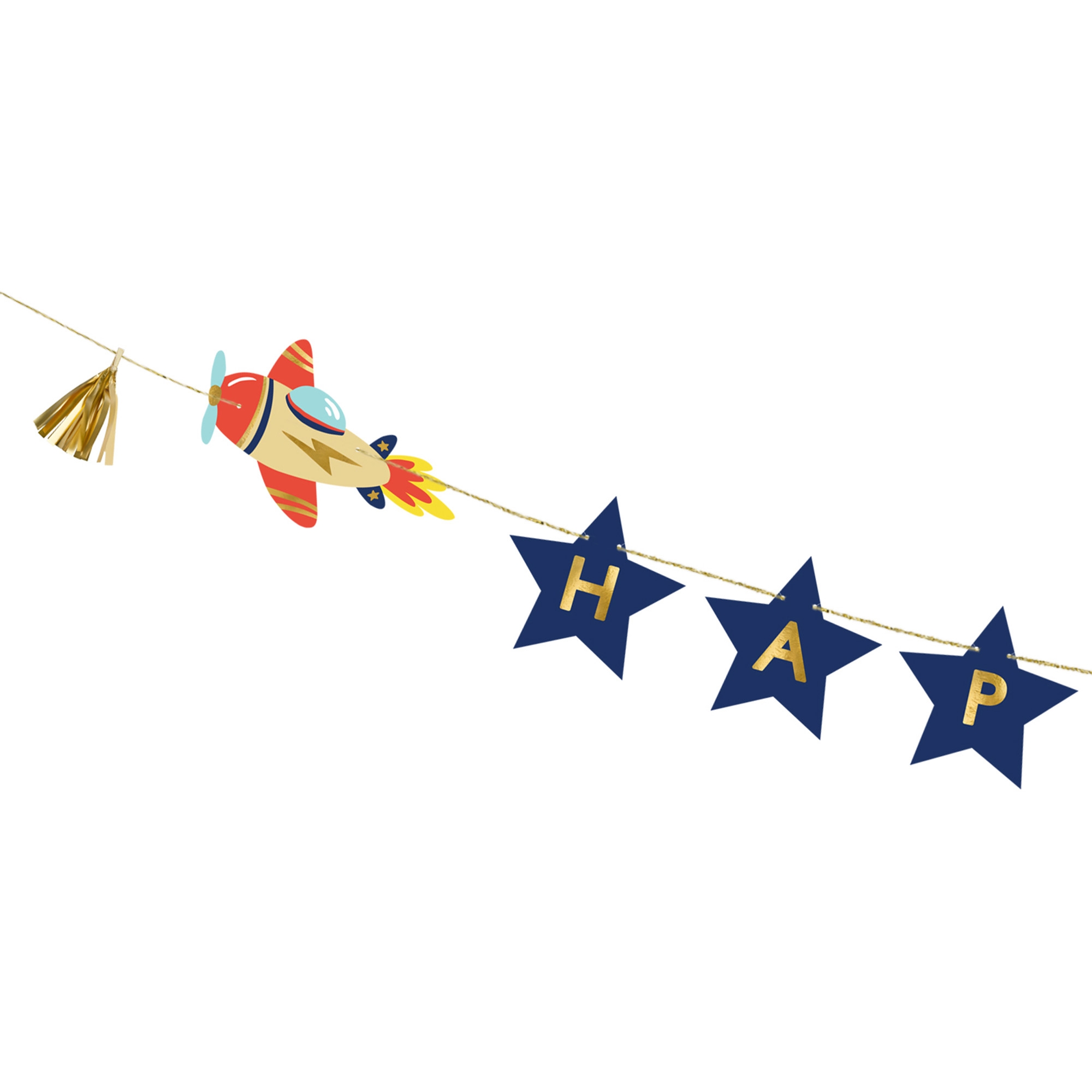 429f3e7b7de88aaa449186dab3994968e0258ea5 Girlande "Happy Birthday" Flugzeug Banner 2,5m