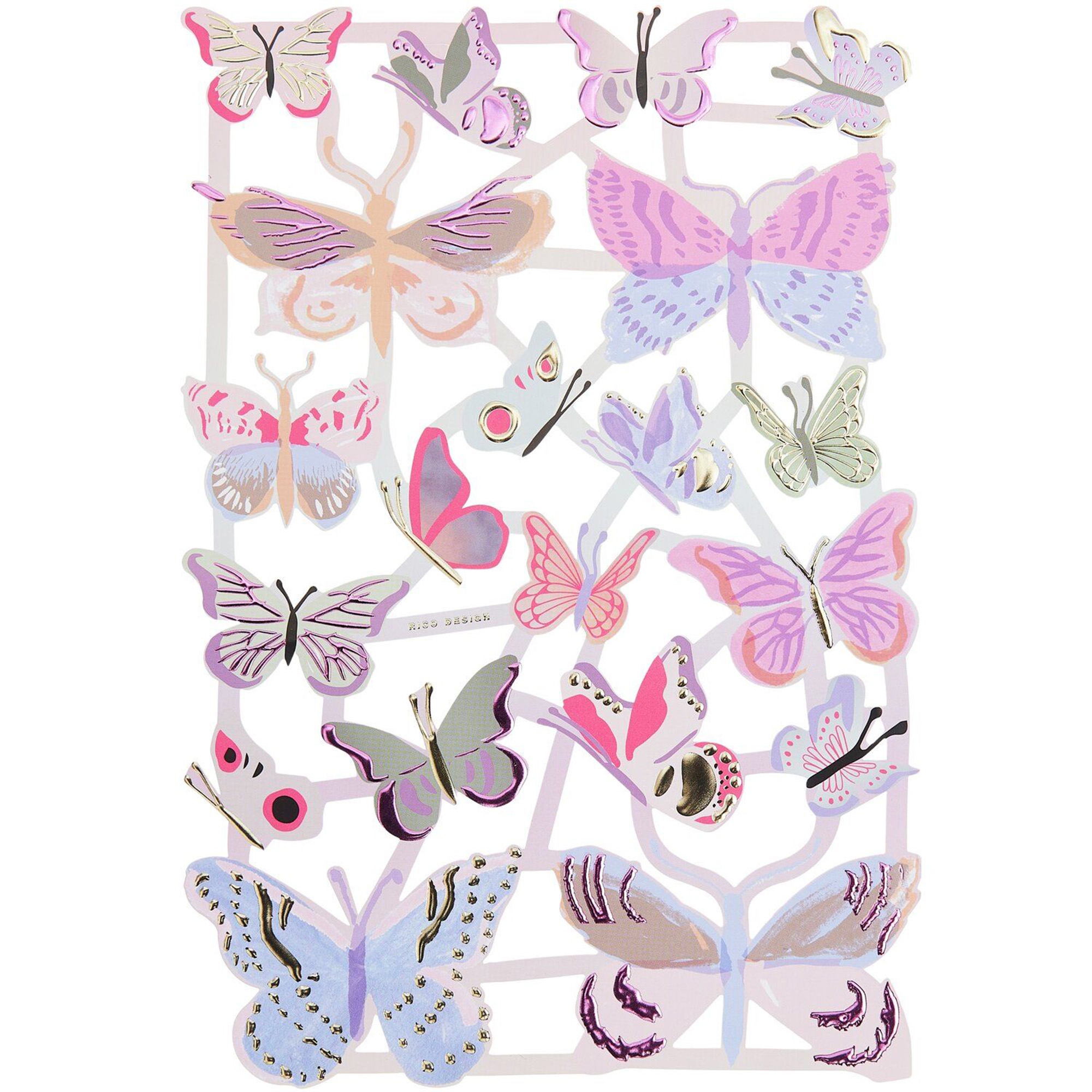 Glanzbilder "Schmetterlinge" 1 Bogen Muster, Kunst, Florales Design, Grafiken, Inneneinrichtung