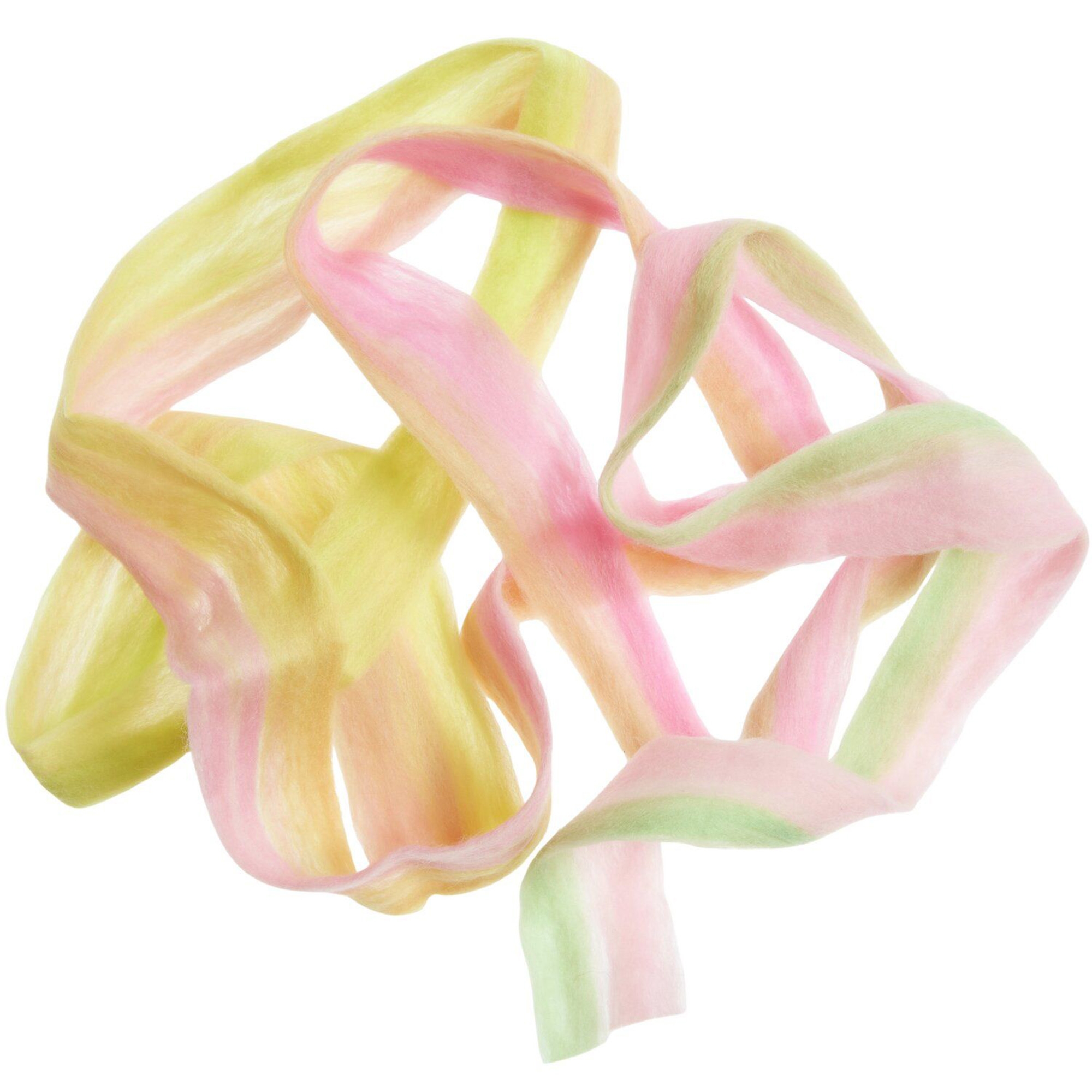 Filzband "Sonnenaufgang" Rosa/Gelb 3,8 x 300 cm Blume, Blütenblatt, Pflanze, Seide