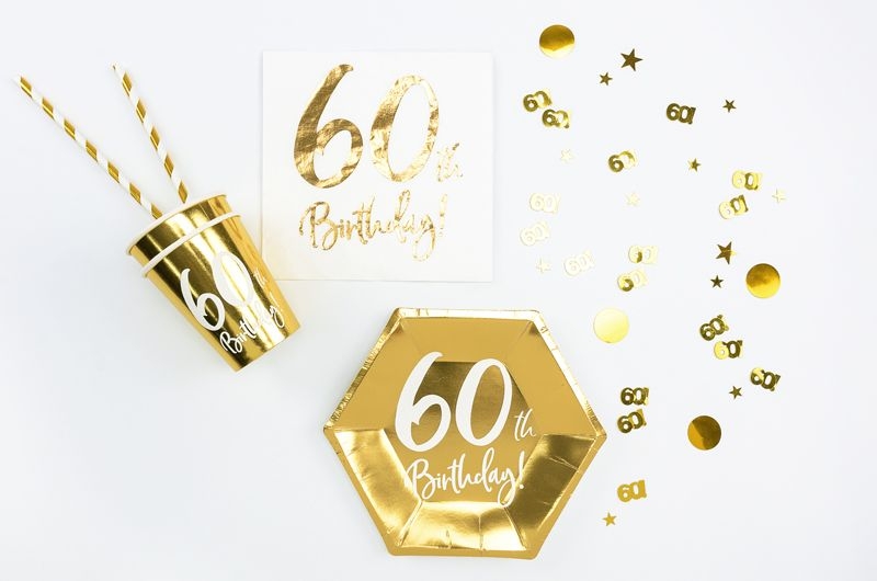 Konfetti zum 60. Geburtstag, Gold Konfetti zum 60. Geburtstag, Gold