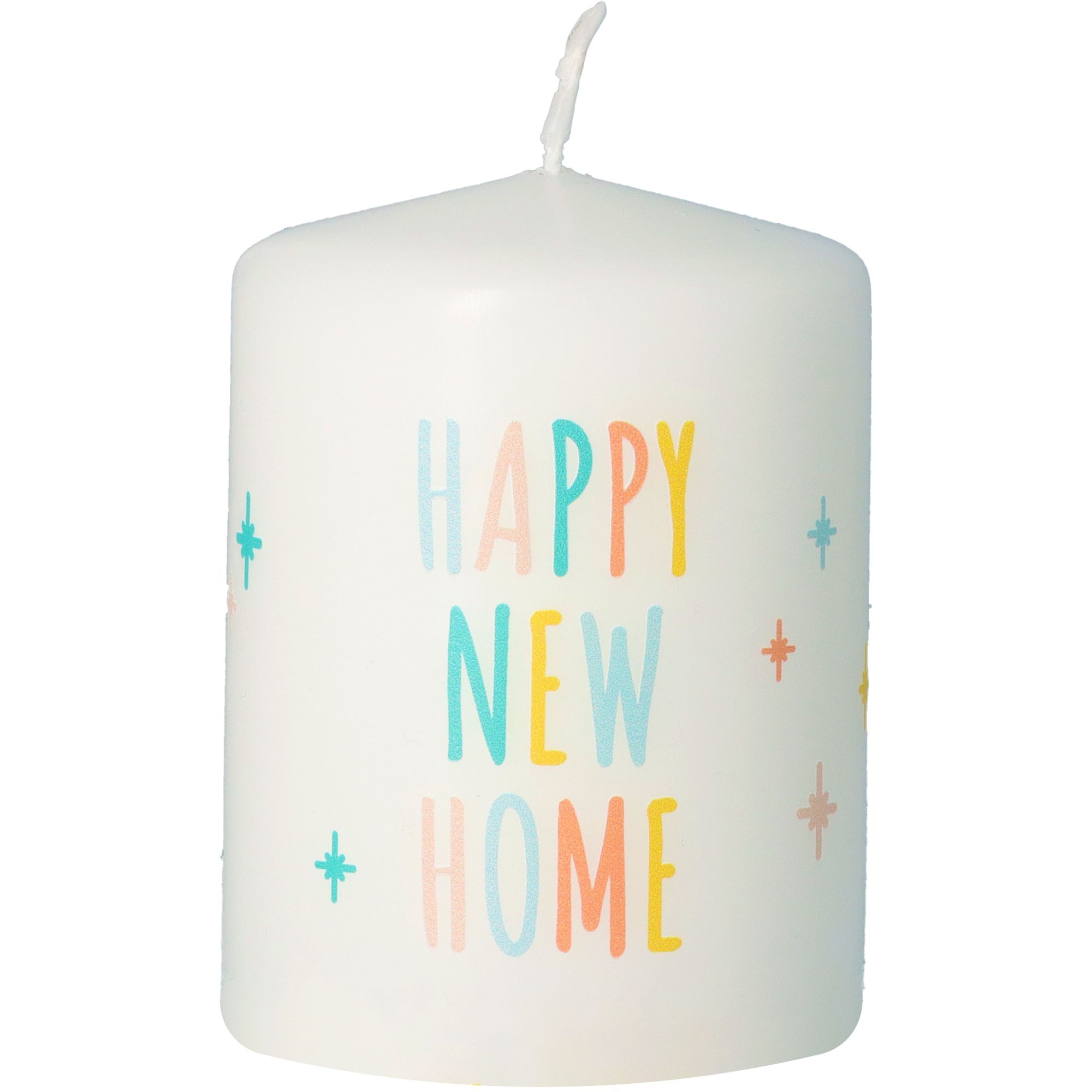 Kerze Weiß "Happy New Home"
