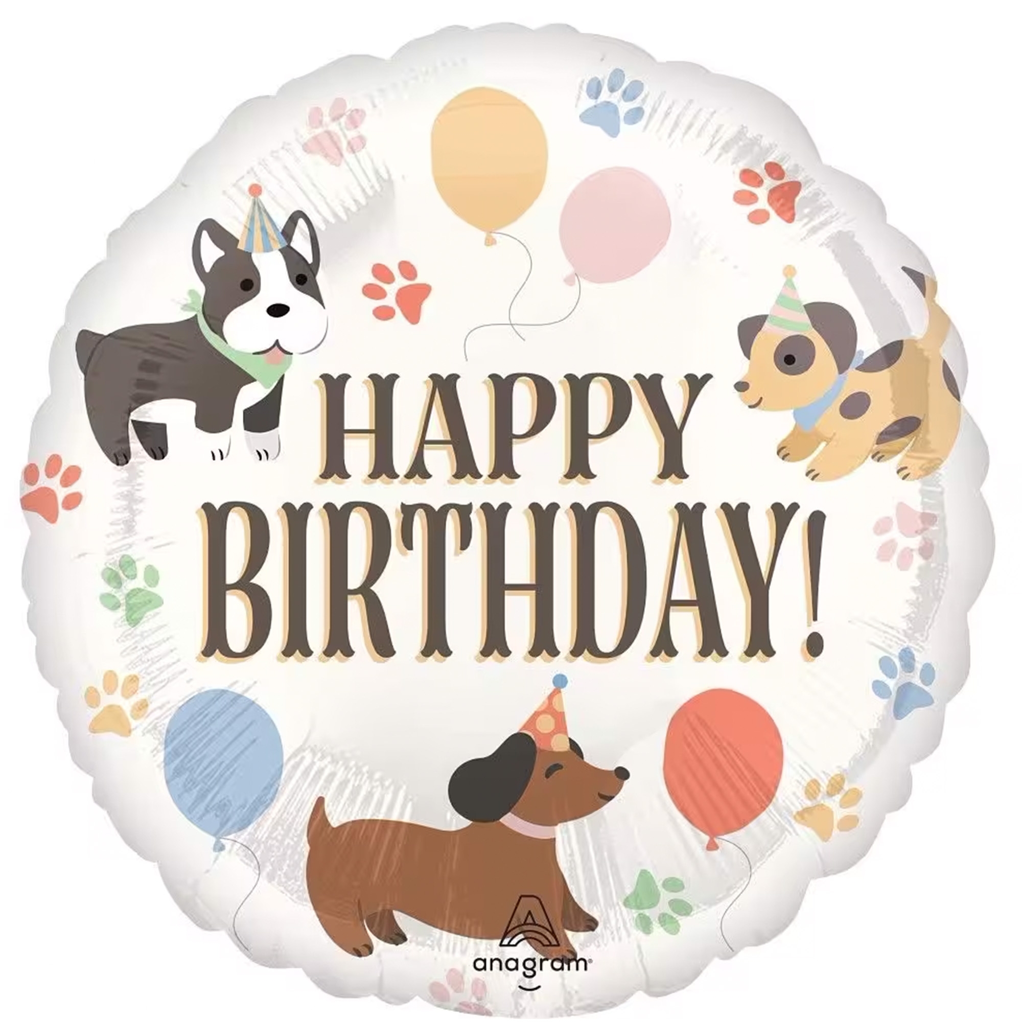 Folienballon "Pawsome Party" 45cm Rinder, Vieh, Säugetier, Kuh, Eiscreme