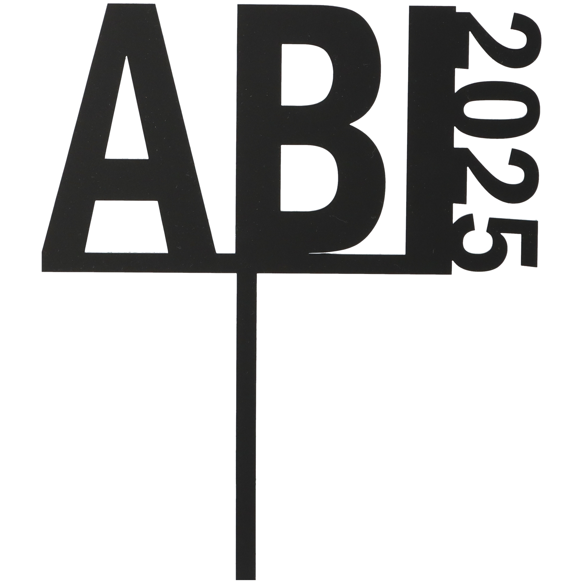 Cake Topper "ABI 2025" 18cm x 14,5cm Acryl Symbol, Zeichen, Kreuz, Nummer, Text