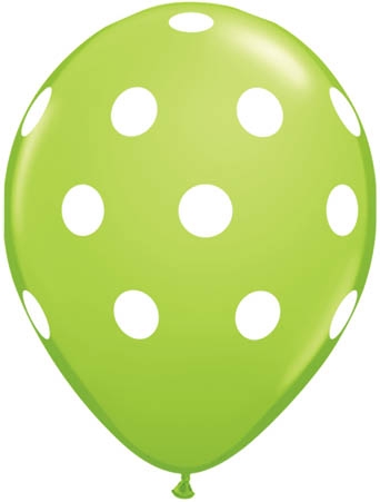 Qualatex Latexballon Big Polka Dots Lime Green Ø 30cm