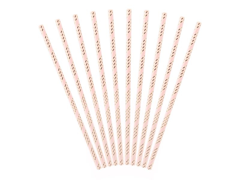 10 Papierstrohhalme, Rosa/Gold 10 Papierstrohhalme, Rosa/Gold