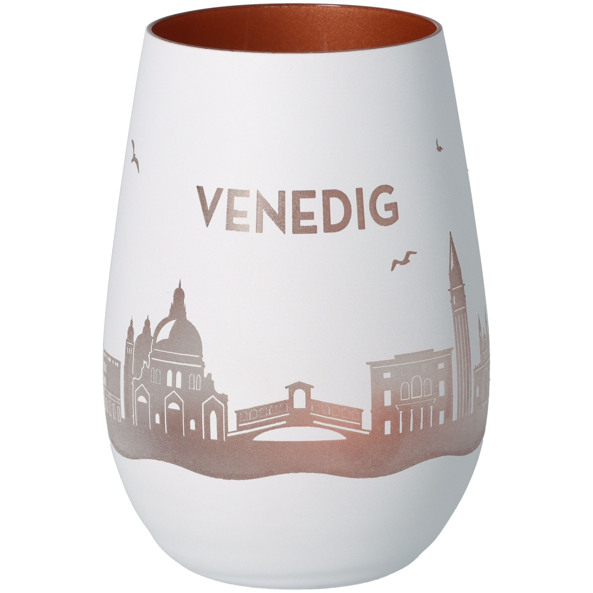 Windlicht Skyline Venedig Weiß/Bronze Töpferei, Krug, Vase, Porzellan, Tasse