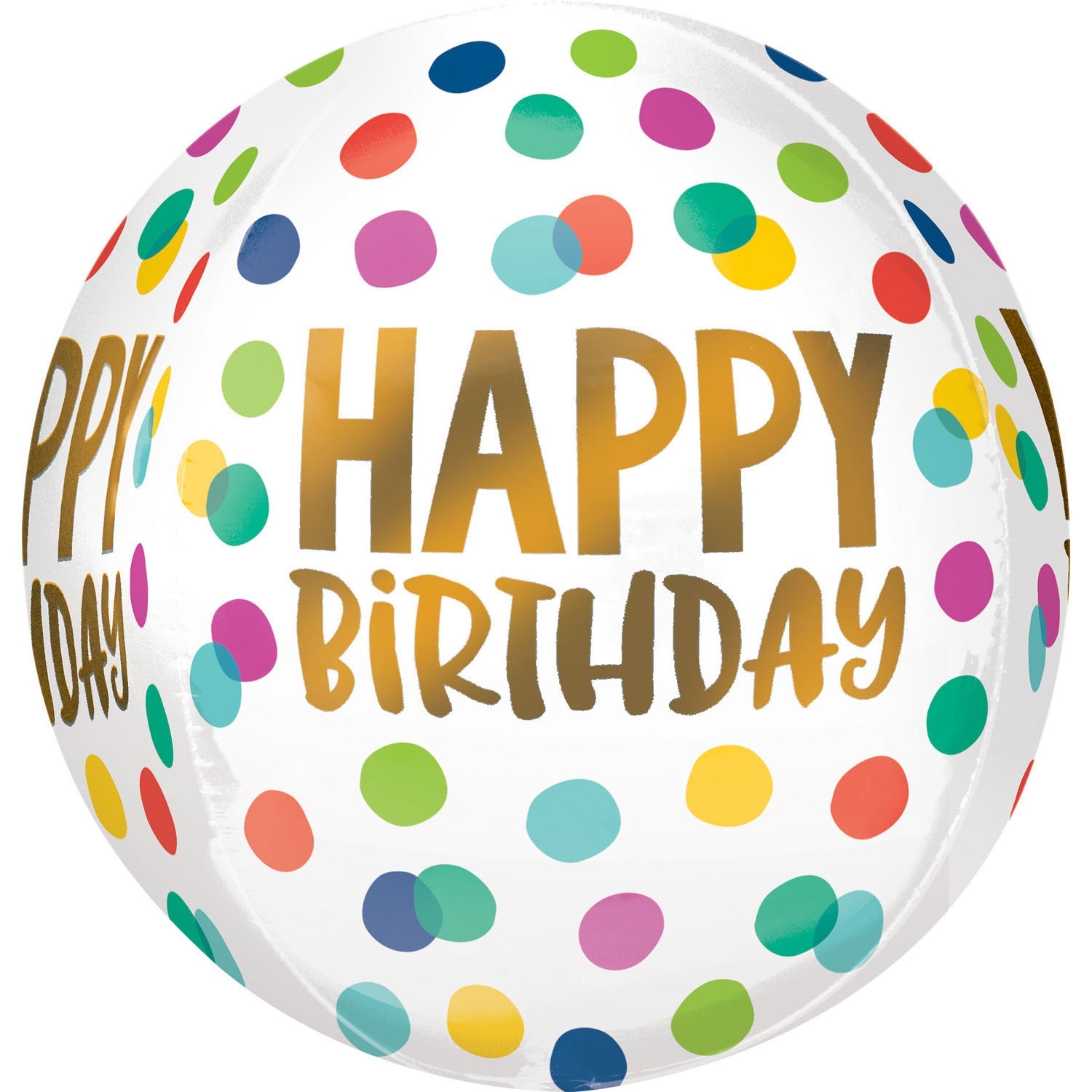 Orbz Ballon "Happy Birthday" Punkte 40cm