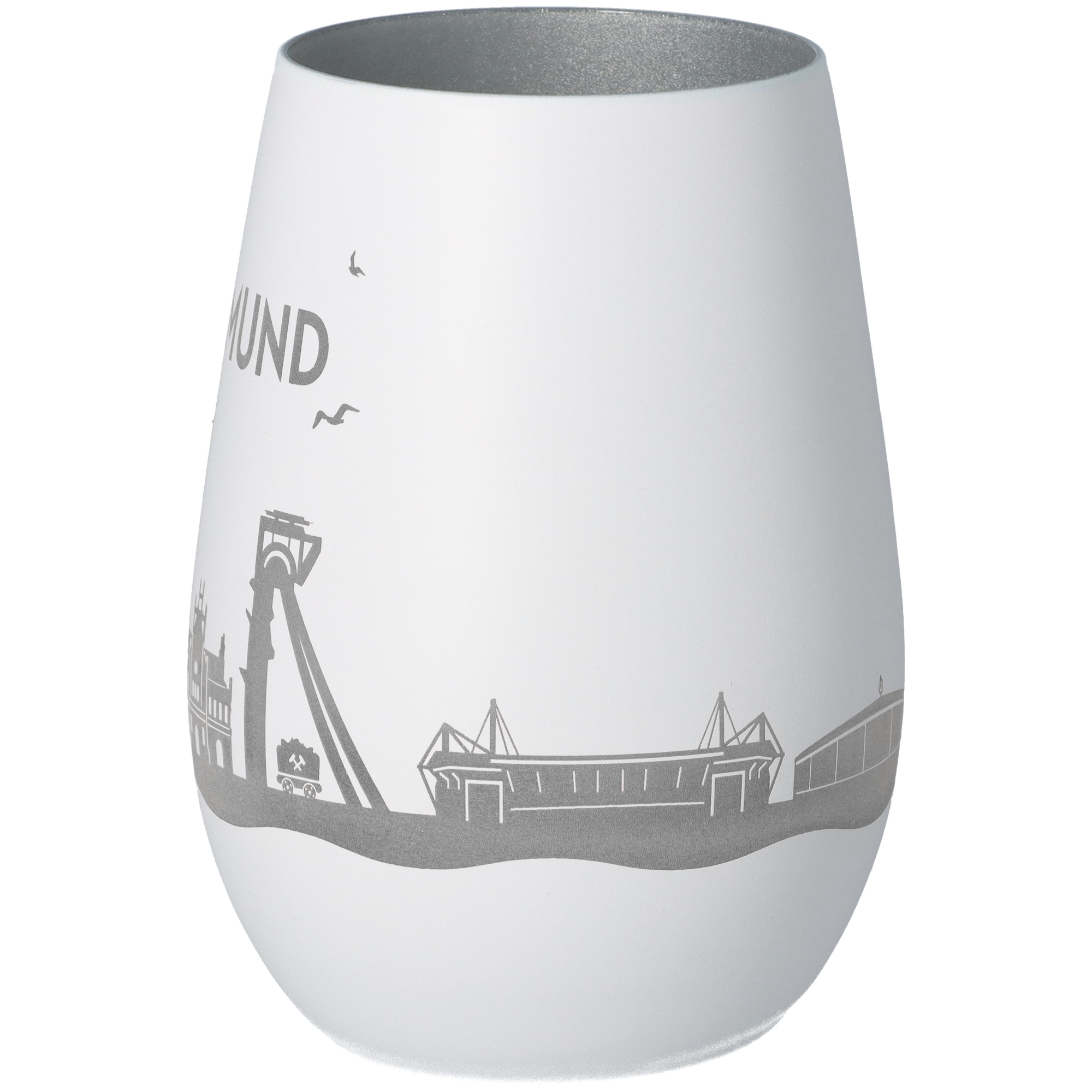 Windlicht Skyline Dortmund Weiß/Silber Windlicht Skyline Dortmund Weiß/Silber