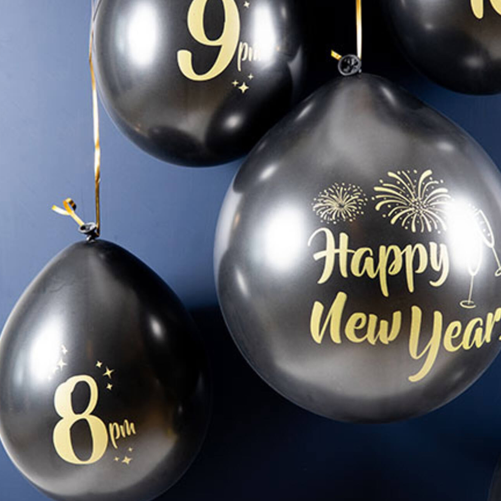 5 Latexballons im Set "Silvester Countdown" Ballon