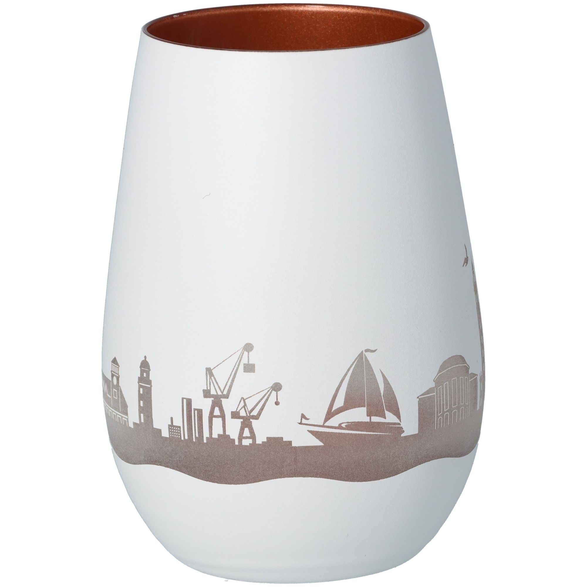 Windlicht Skyline Bremerhaven Weiß/Bronze Windlicht Skyline Bremerhaven Weiß/Bronze