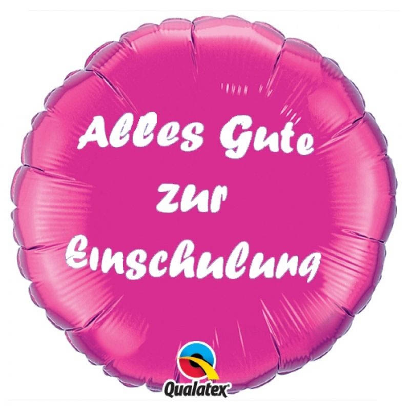 Folienballon Alles Gute zur Einschulung Pink 46cm