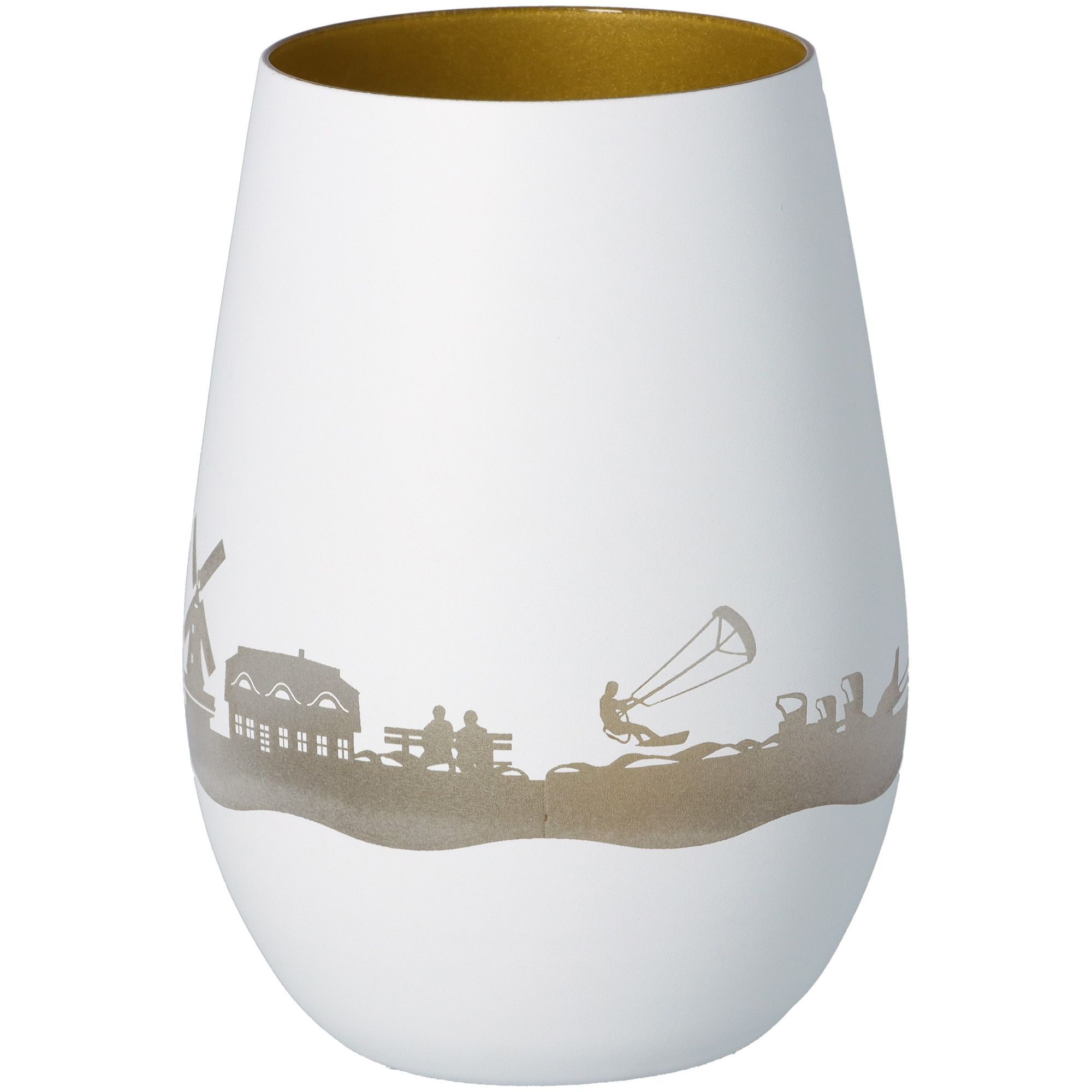 Windlicht Skyline Föhr Weiß/Gold Windlicht Skyline Föhr Weiß/Gold