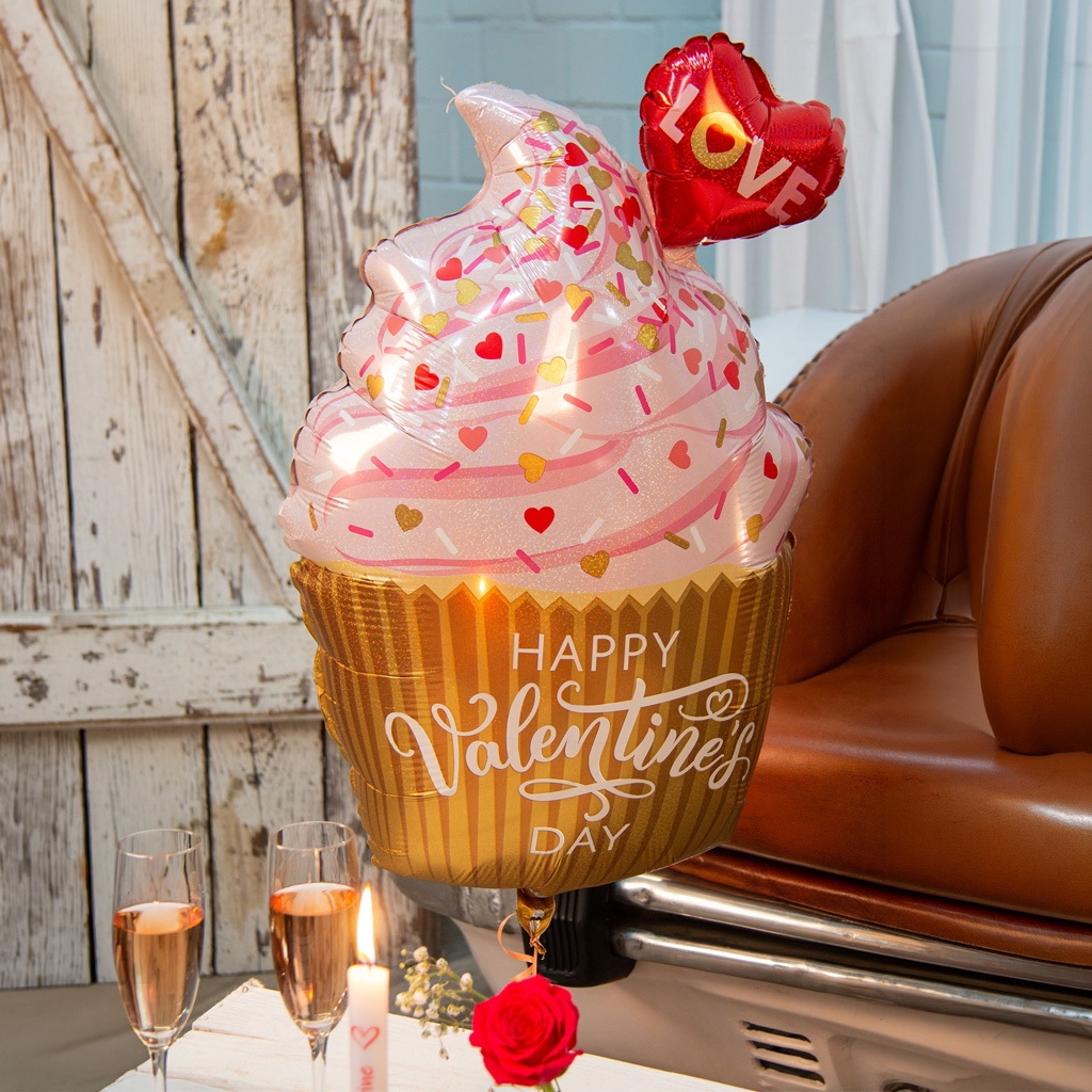Valentinstag, Herzballon, Cupcake-Ballon, Love-Ballon, Dekorationsballon