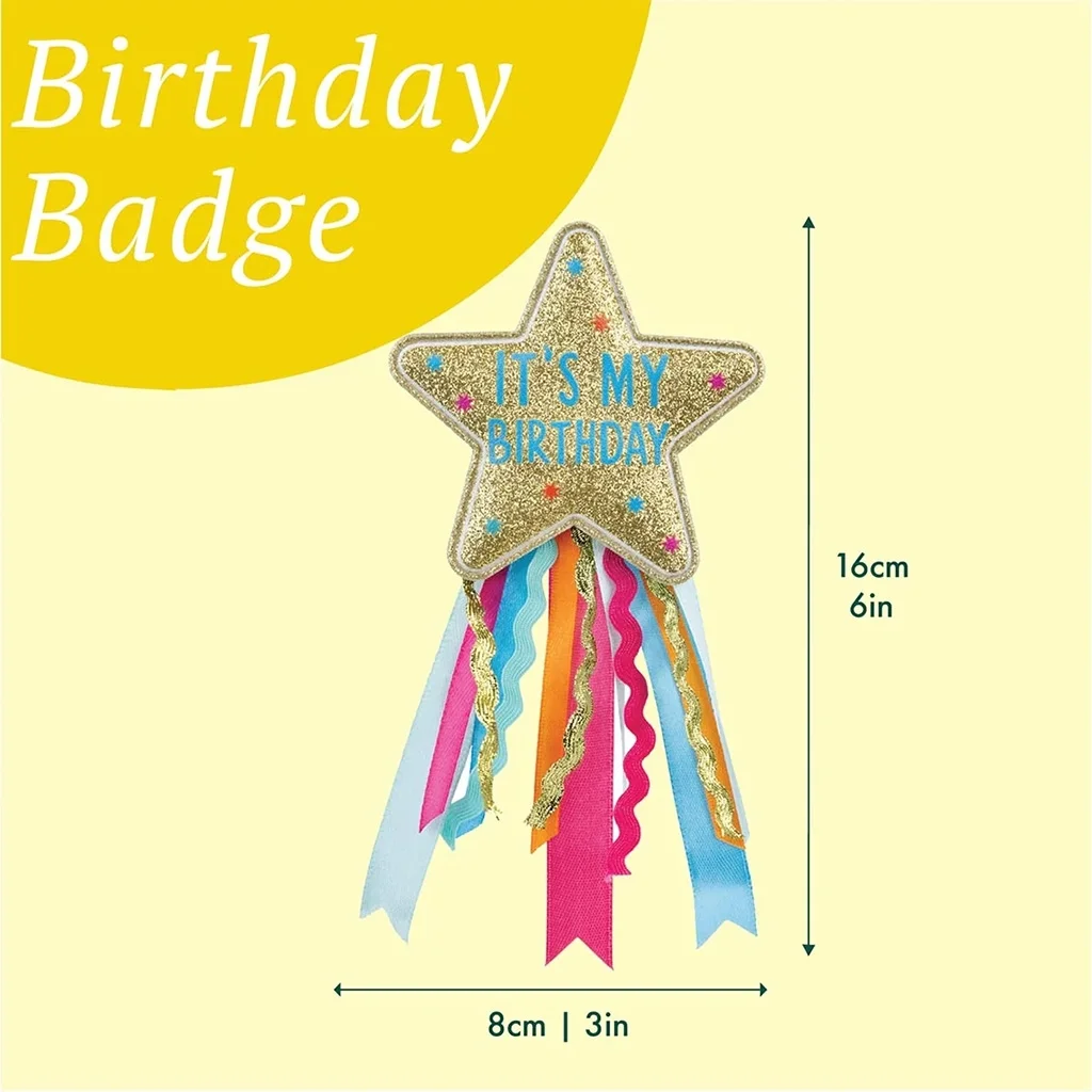 Birthday-Abzeichen, Sternen-Abzeichen, Glitzer, Bandbanden, Party-Abzeichen