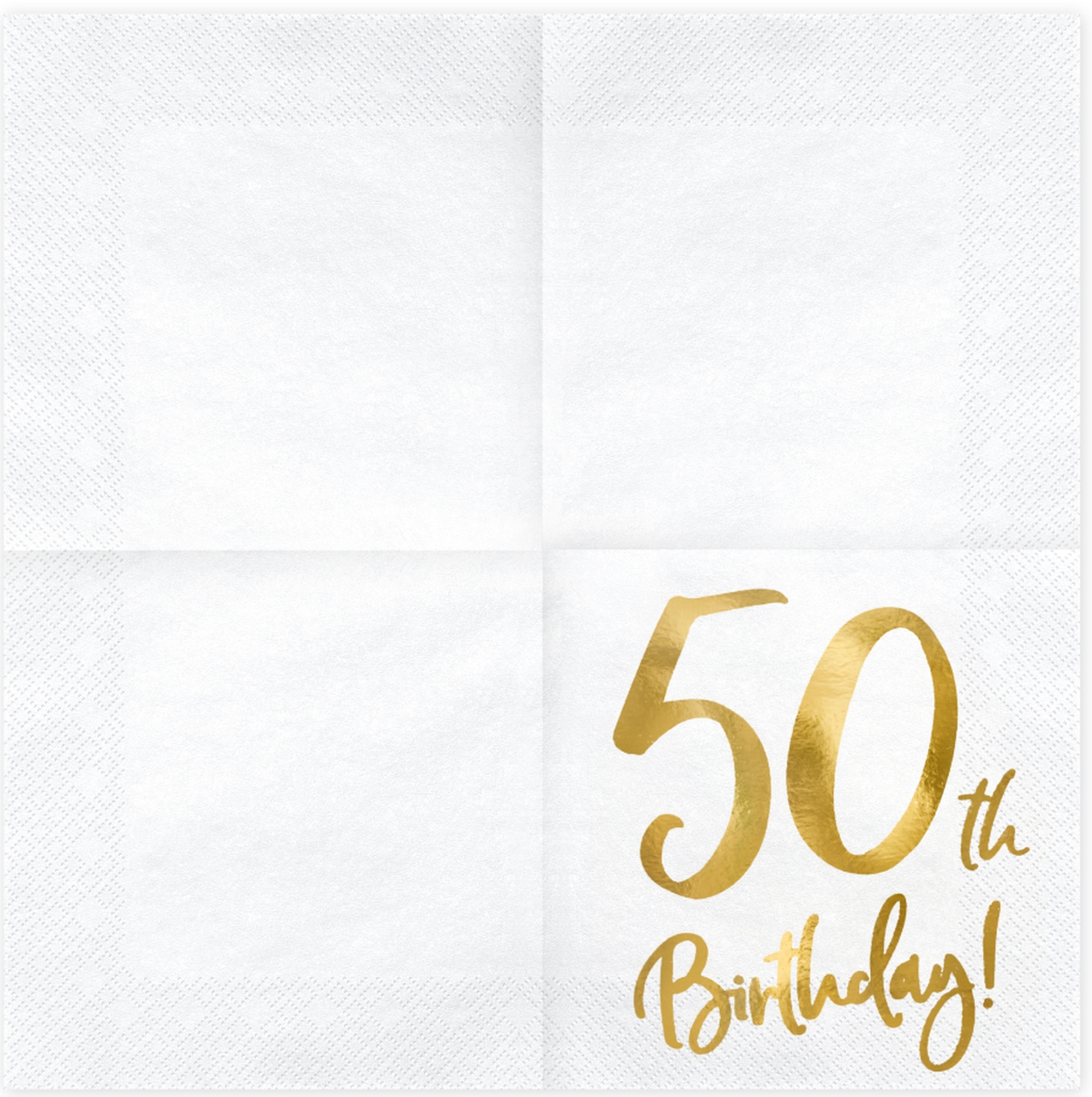 20 Servietten - 50th Birthday - Weiß / Gold 20 Servietten - 50th Birthday - Weiß / Gold