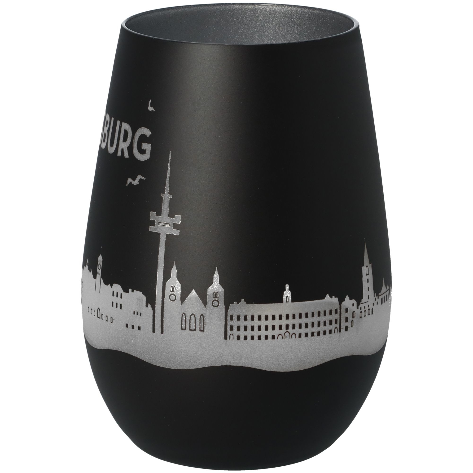 Windlicht Skyline Regensburg Schwarz/Silber Windlicht Skyline Regensburg Schwarz/Silber