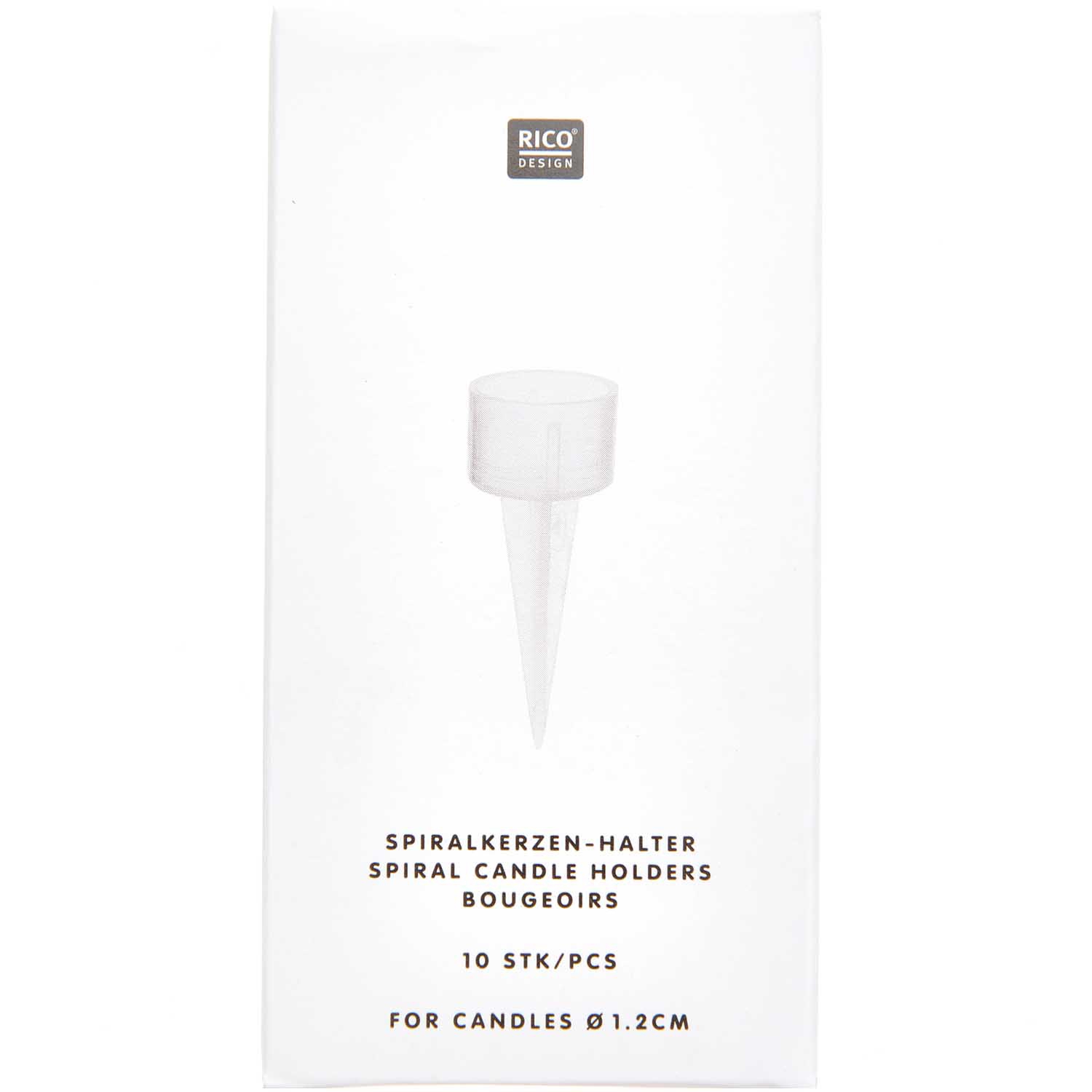 10 Spiralkerzenhalter, Transparent Ø 1,2 cm 10 Spiralkerzenhalter, Transparent Ø 1,2 cm