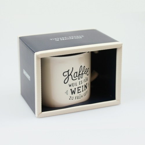 Becher Vintage "Kaffee, weil es für Wein zu früh ist"