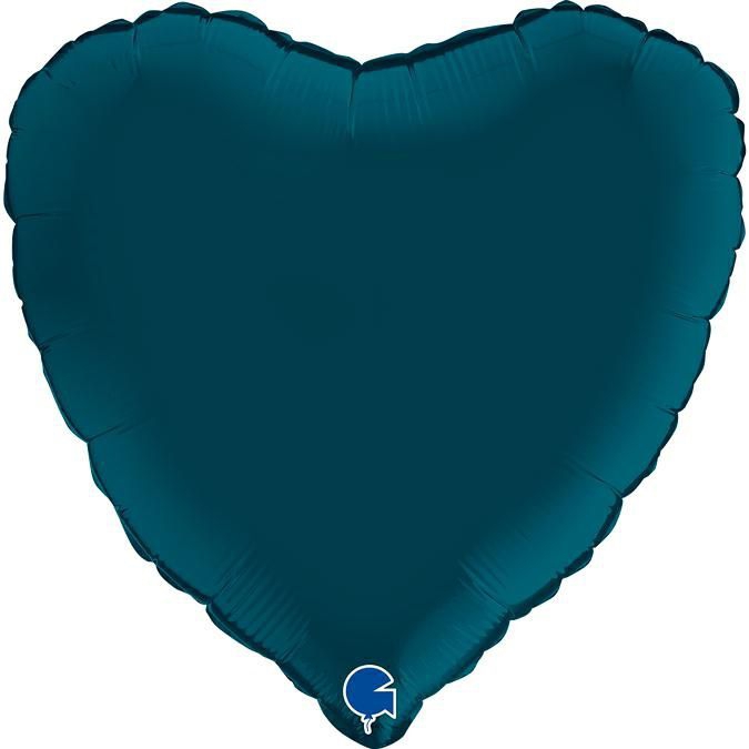 Folienballon Herz Satin Petrol Blau 45cm Folienballon Herz Satin Petrol Blau 45cm