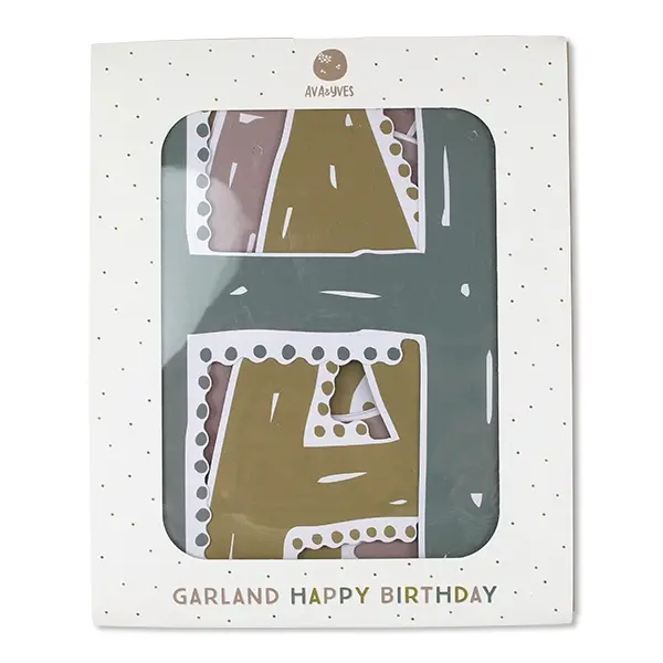 Girlande "Happy Birthday" mit Rüschen