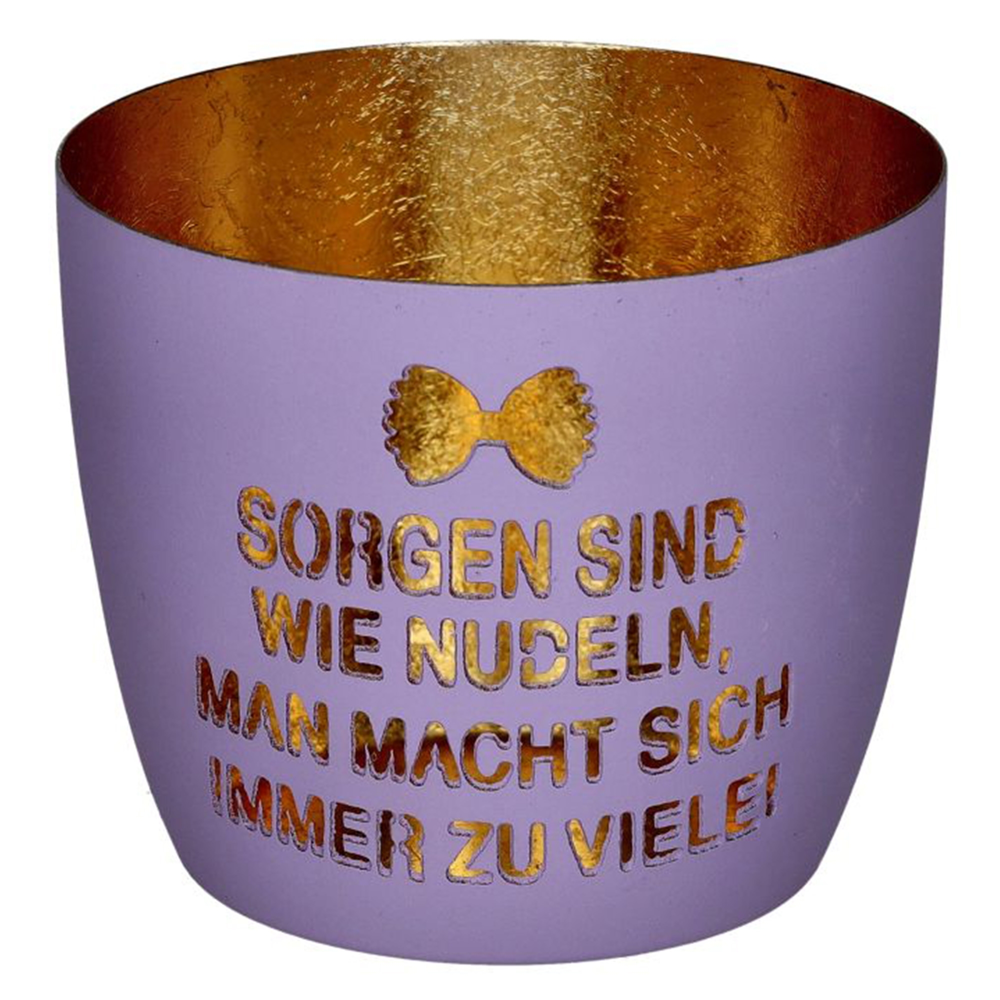 Madras Windlicht "Nudeln", Lila/Gold - M Madras Windlicht "Nudeln", Lila/Gold - M