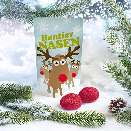 Cartonbox, Adventsgeschenk, Rentier, Nase, Schnee