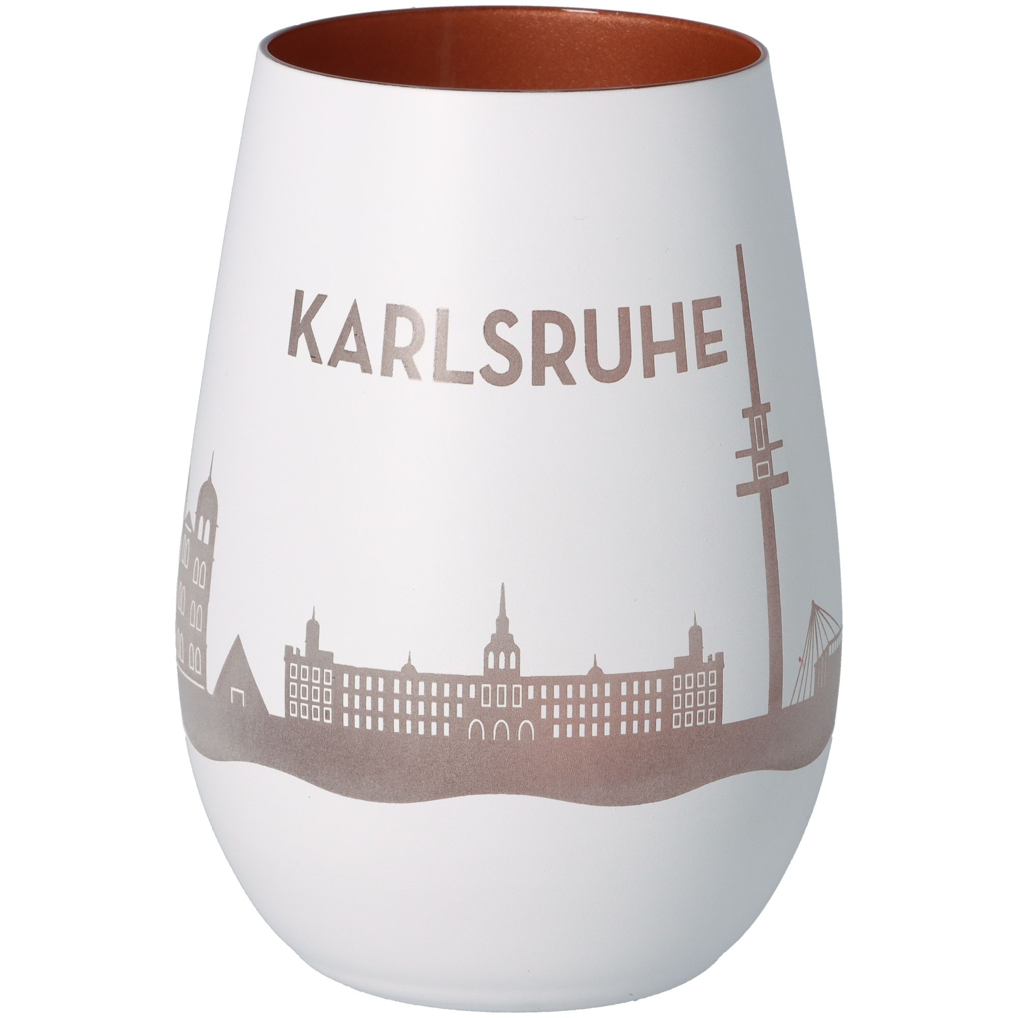 Windlicht Skyline Karlsruhe Weiß/Bronze Windlicht Skyline Karlsruhe Weiß/Bronze