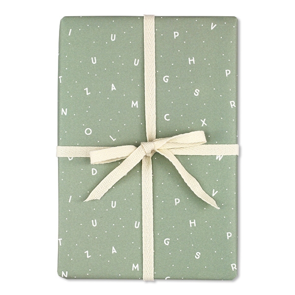 Geschenkpapierbogen "Buchstaben", Mint