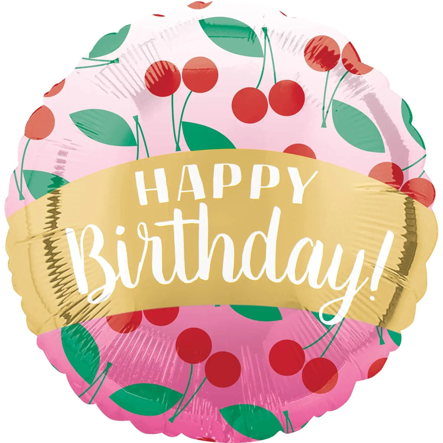 Folienballon "Happy Birthday" Kirsche 45cm
