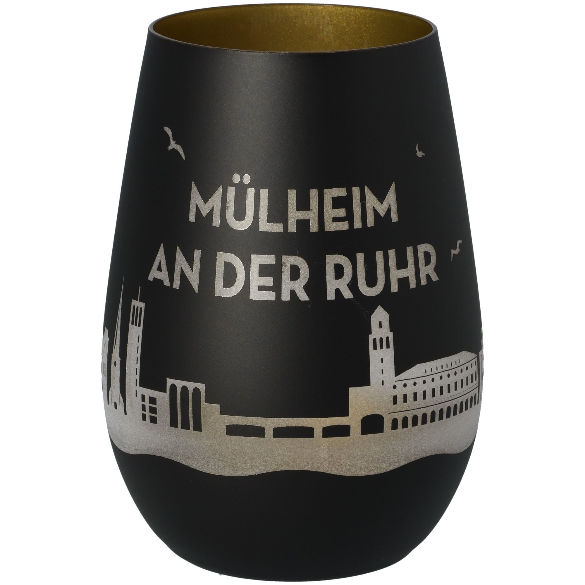 0a91a30c439a27a86ffb80ab57e770919f18e108 Windlicht Skyline Mülheim an der Ruhr Schwarz/Gold