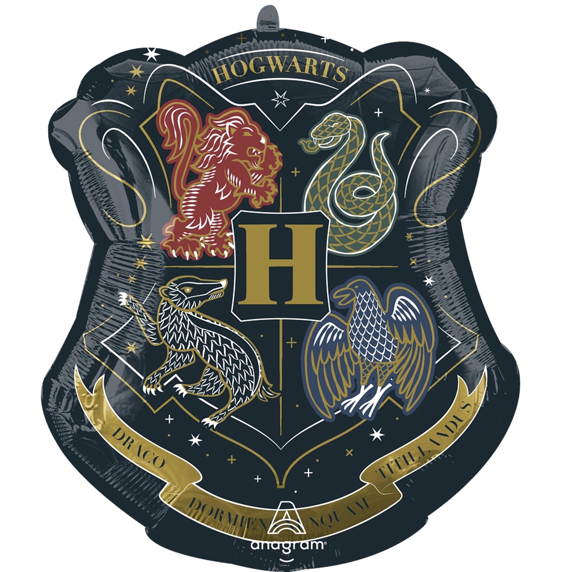 Folienballon "Harry Potter Hogwarts Wappen" 55cm Abzeichen, Logo, Symbol, Löwe, Tierwelt