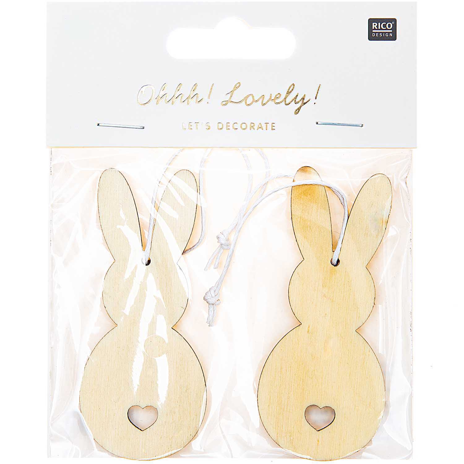 2 Holzanhänger "Hase", Natur 2 Holzanhänger "Hase", Natur