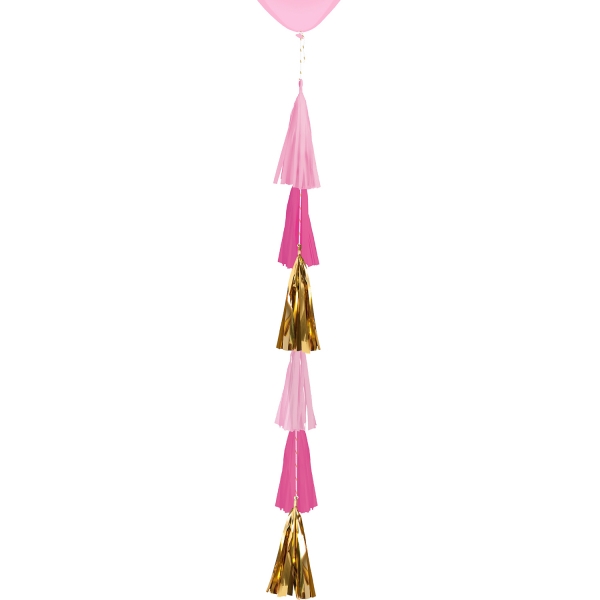 Ballon-Tassel-Girlande Pink/Gold