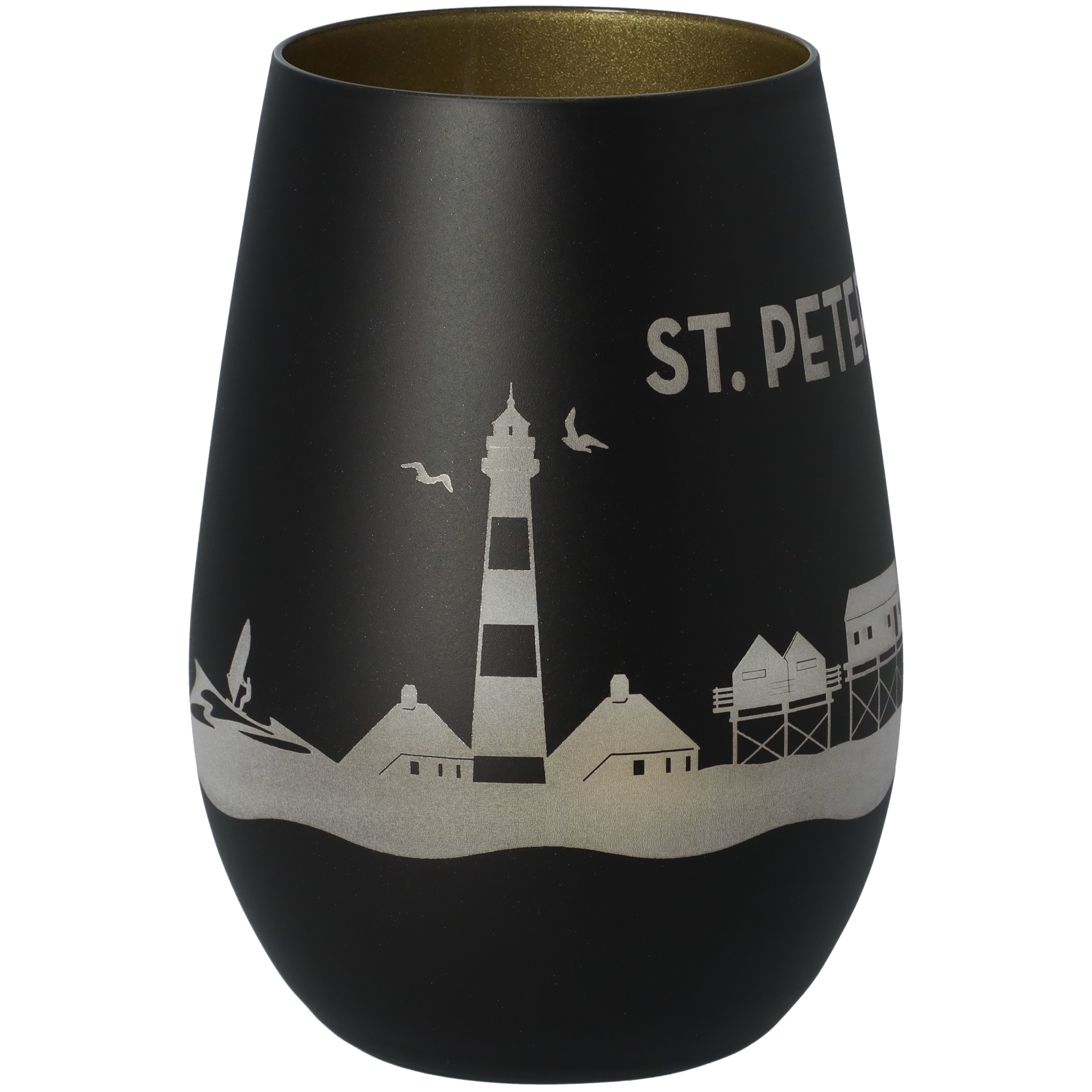 Windlicht Skyline St. Peter-Ording Schwarz/Gold Windlicht Skyline St. Peter-Ording Schwarz/Gold