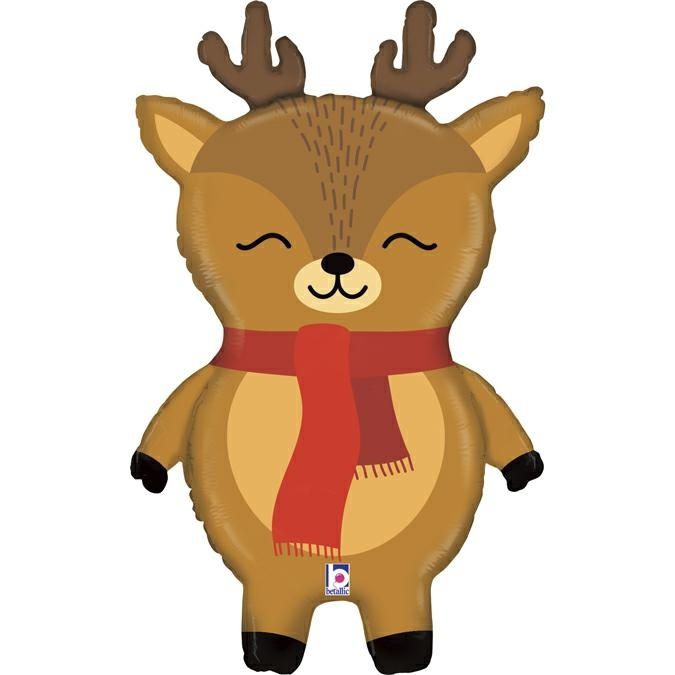Folienballon "Rentier" mit Schal 74cm Folienballon "Rentier" mit Schal 74cm