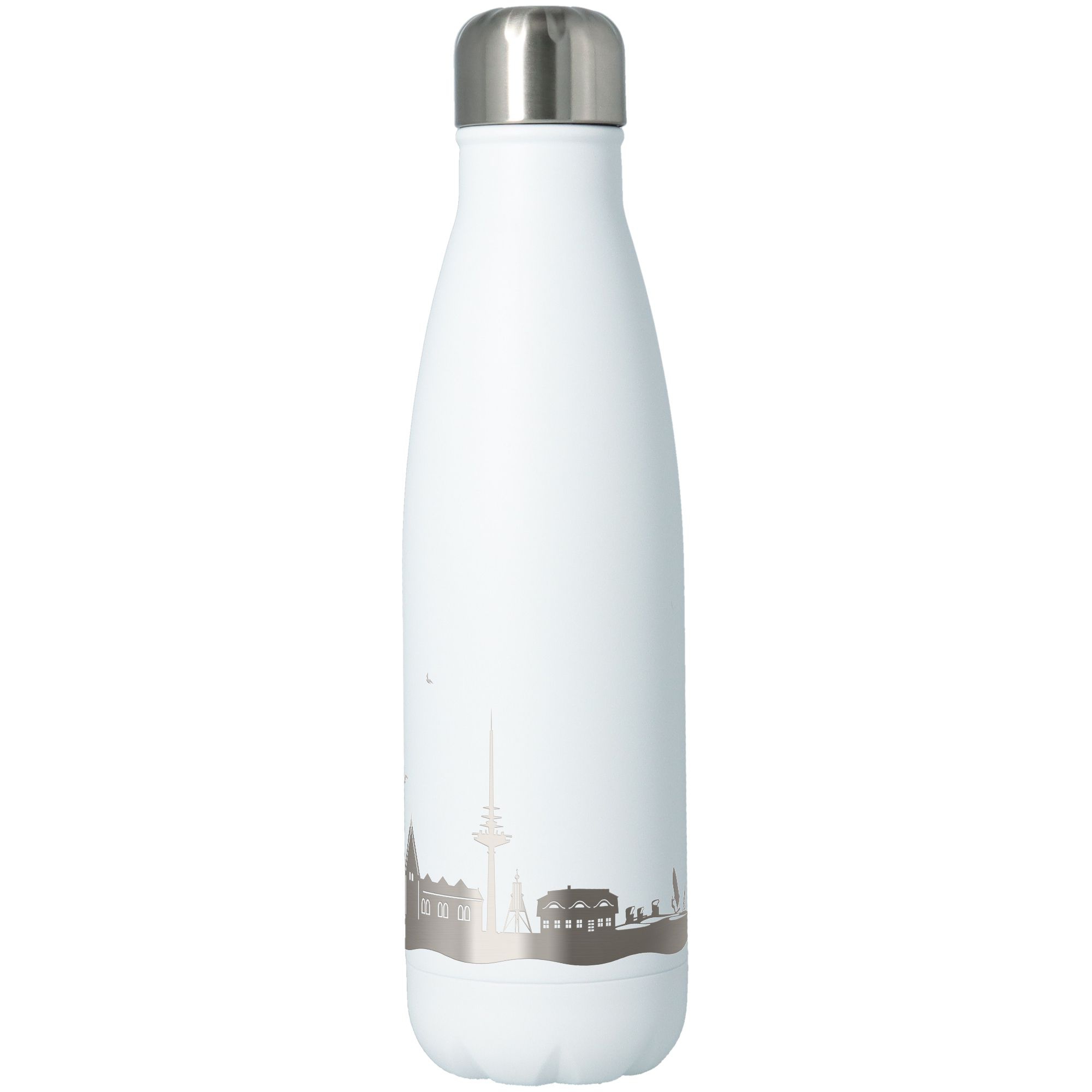 Trinkflasche Skyline Cuxhaven Weiß 500ml