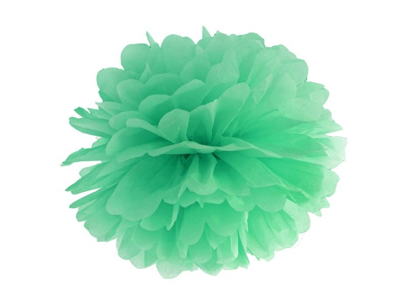 Pompom aus Papier - groß, Mint