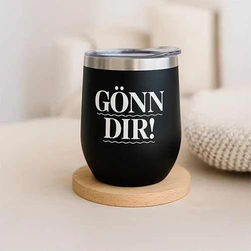 stainless steel cup, travel tumbler, black mug, insulated cup, cozy coaster