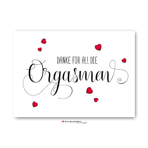 Postkarte "Danke für all die Orgasmen" Postkarte "Danke für all die Orgasmen"