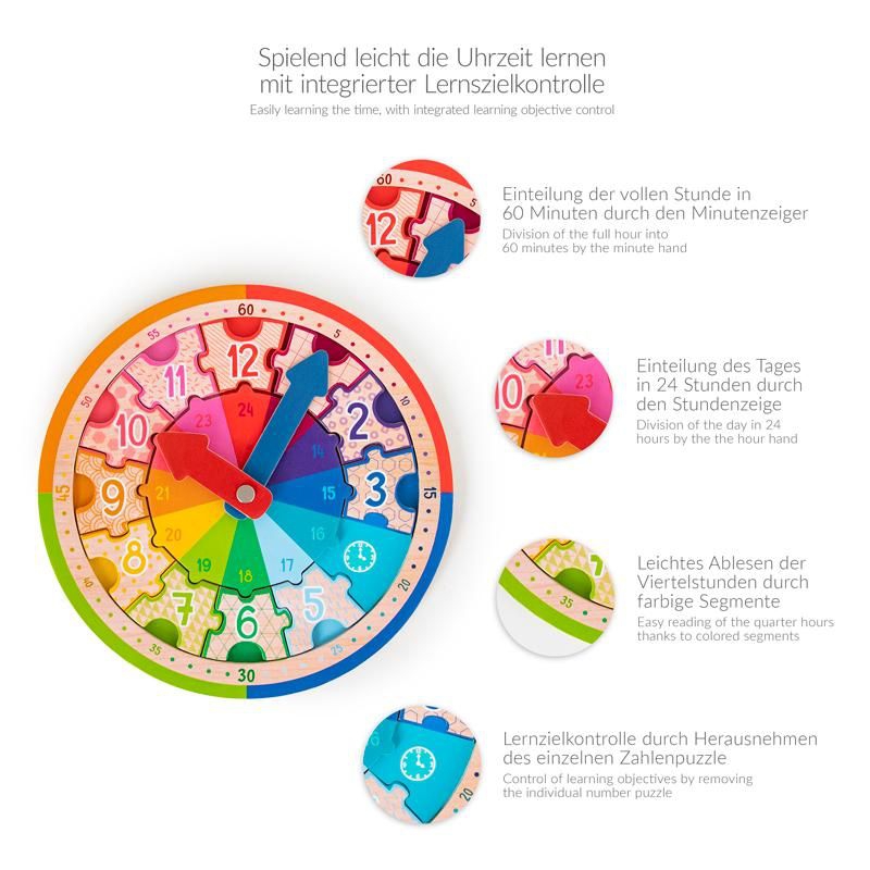 Lernuhr Holzpuzzle Lernuhr Holzpuzzle