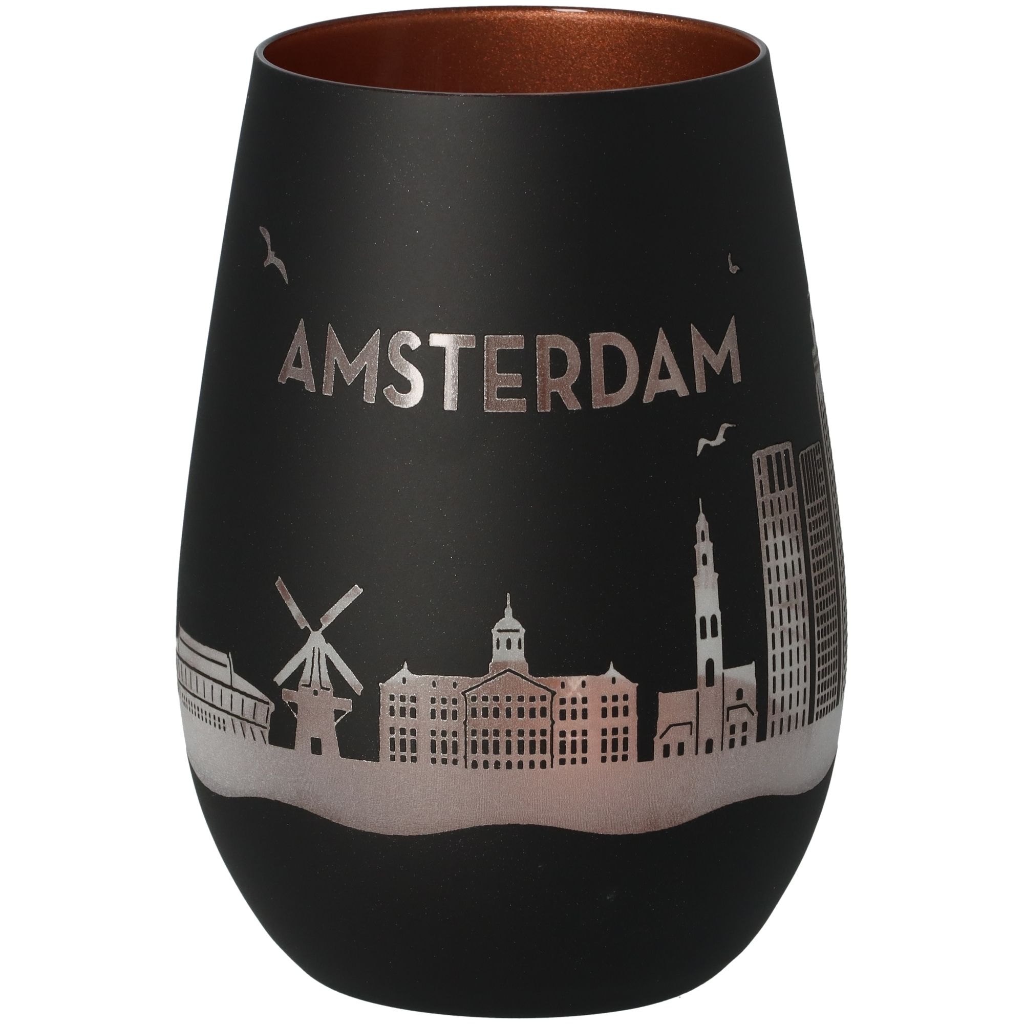Windlicht Skyline Amsterdam Schwarz/Bronze Krug, Töpferei, Vase, Tasse