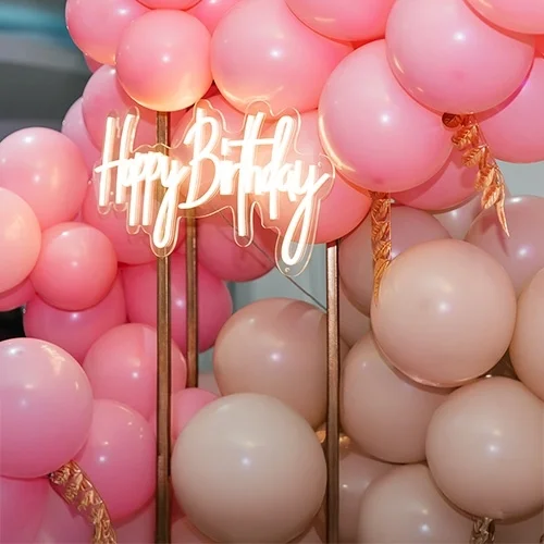 Luftballon, Ballonengirlande, Geburtstagsdeko, Neon-Schriftzug, Dekoration