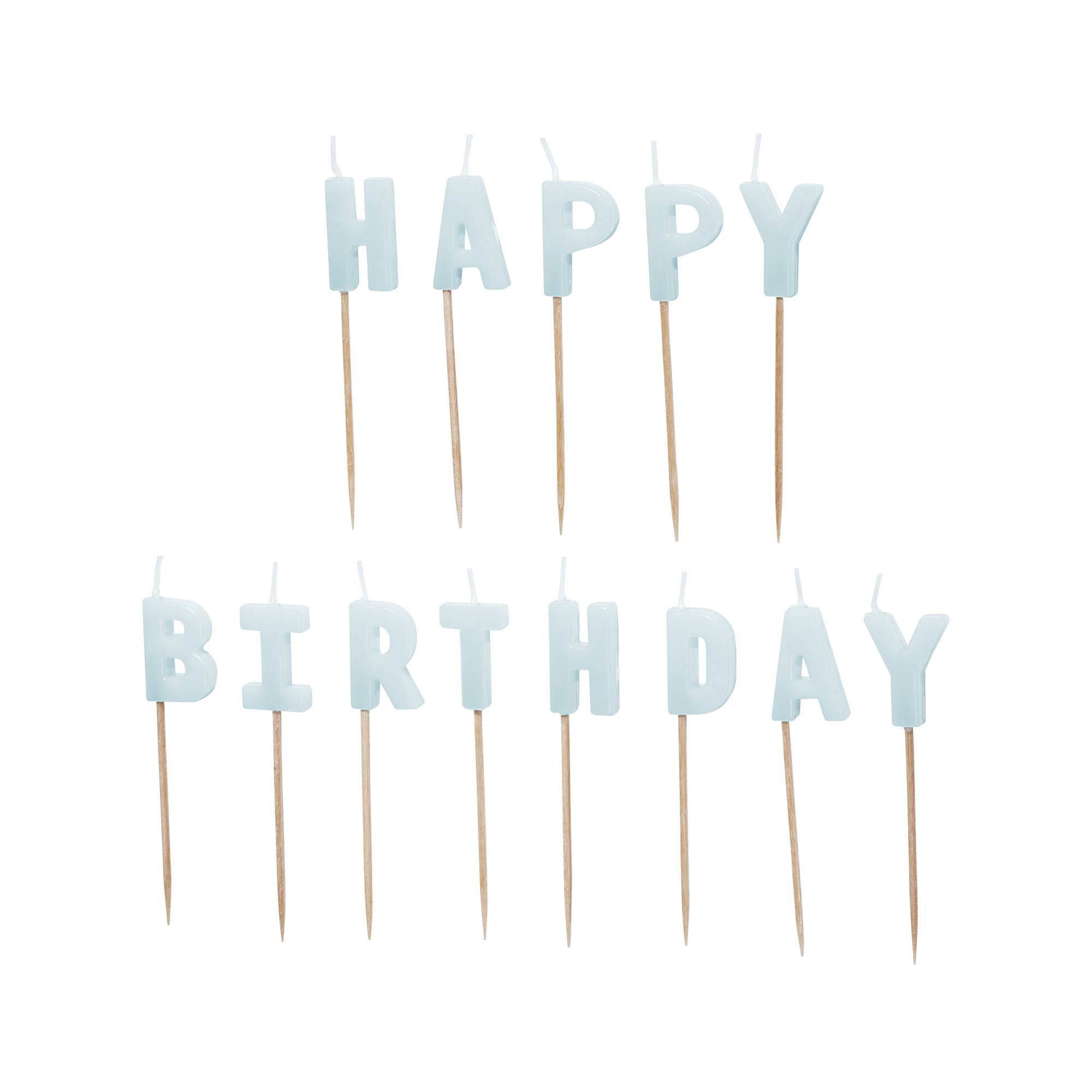 Geburstagskerzen "Happy Birthday" Hellblau